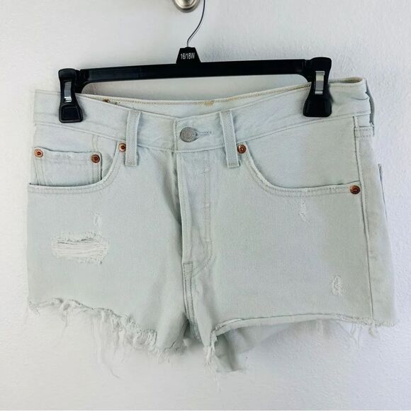 Levi's Pants - Levi’s Extra Light Wash 501 Button Fly Cut Off‎ Jean Shorts Size 26